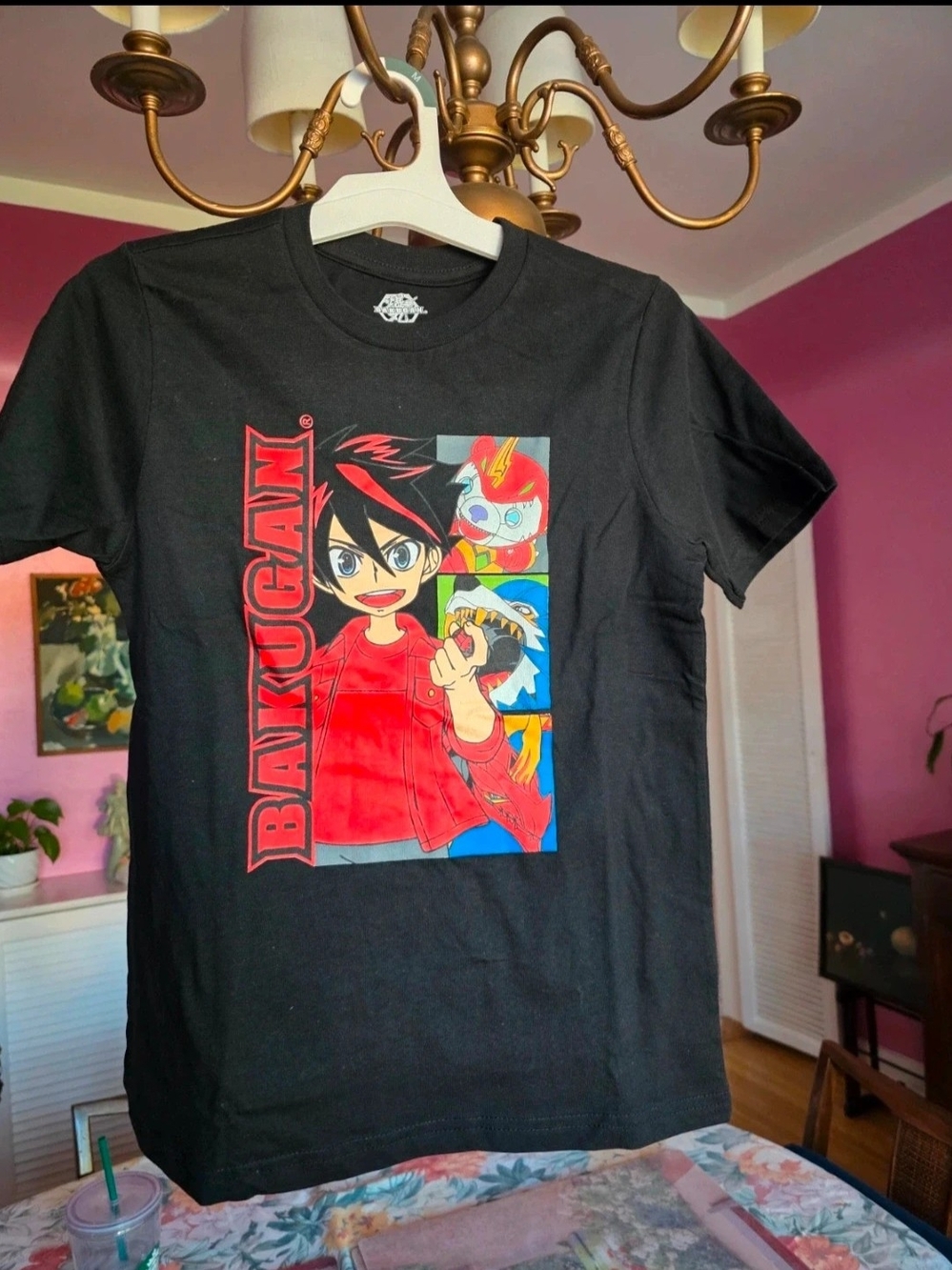 Kids Bakugan Graphic Tee - Black with Red Print